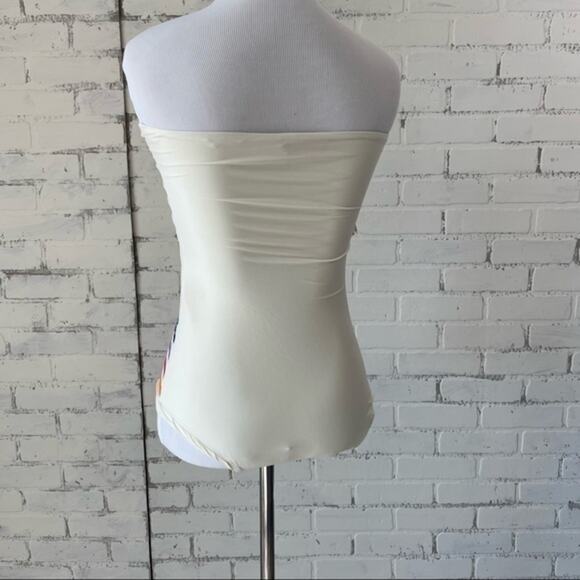 Bandeau Swimsuit One Piece Rio De Janerio Paraty Rainbow Stripe  Sz3 $276 - Picture 4 of 11